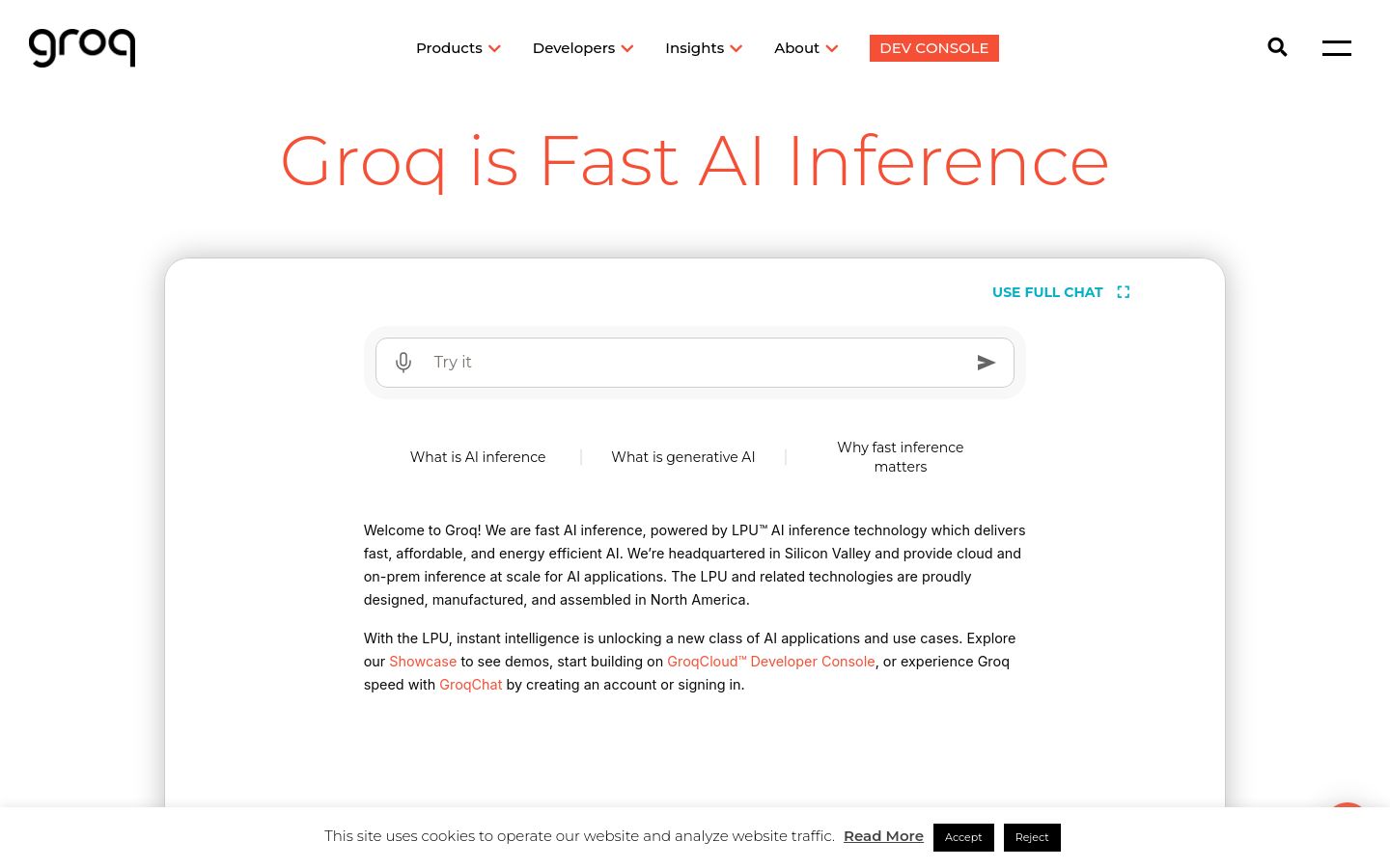 Groq screenshot