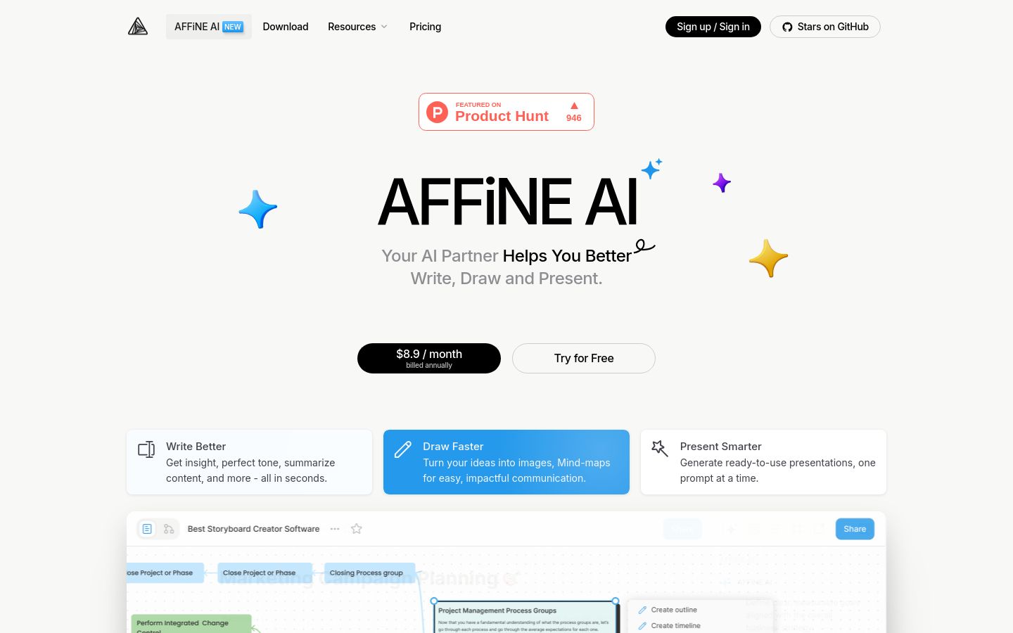 AFFiNE AI screenshot