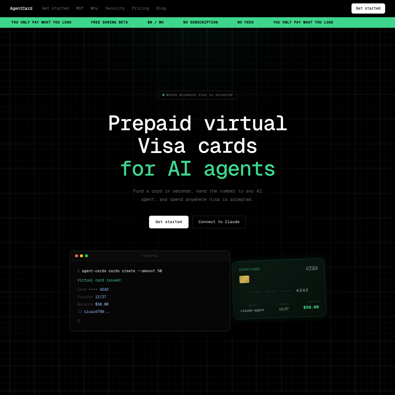 AgentCard screenshot