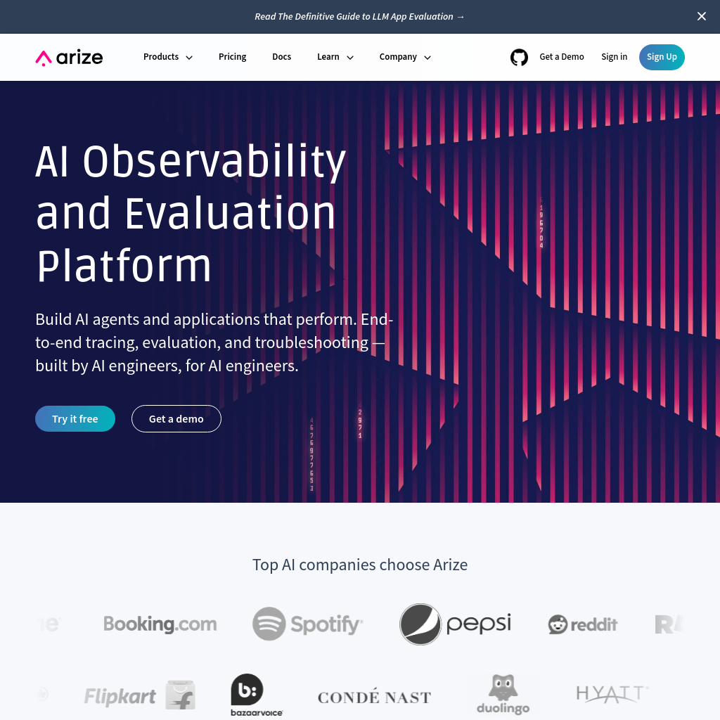 Arize AI screenshot