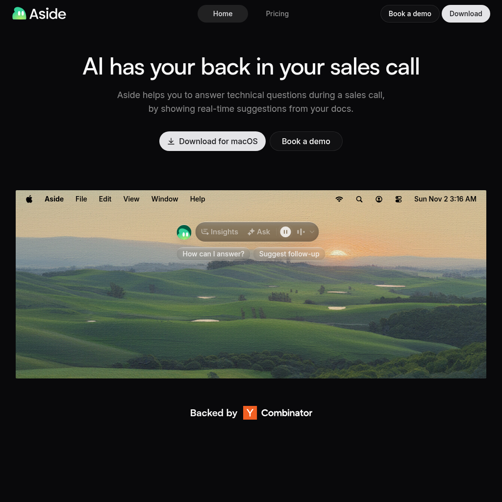 Aside screenshot