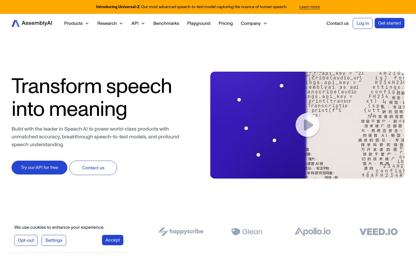 AssemblyAI screenshot