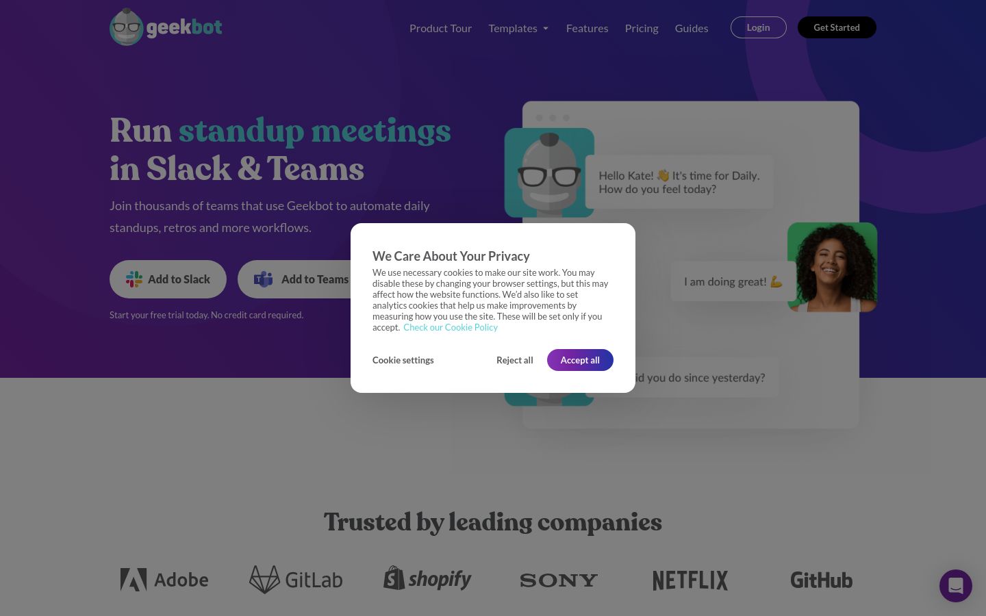 Geekbot screenshot
