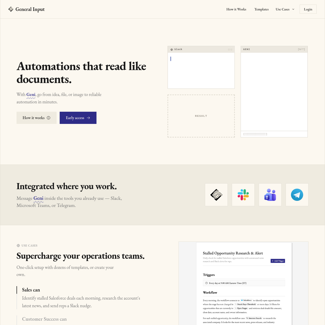 General Input screenshot