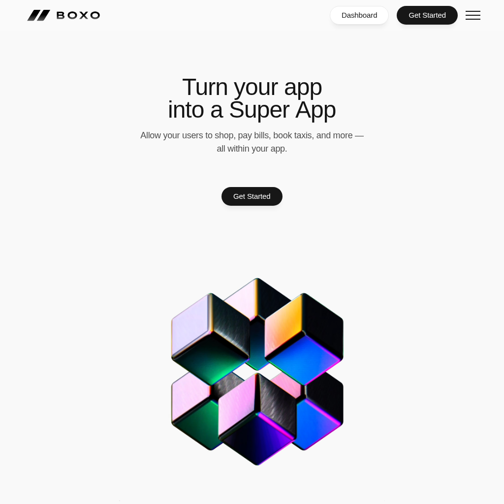Boxo Super App Platform screenshot