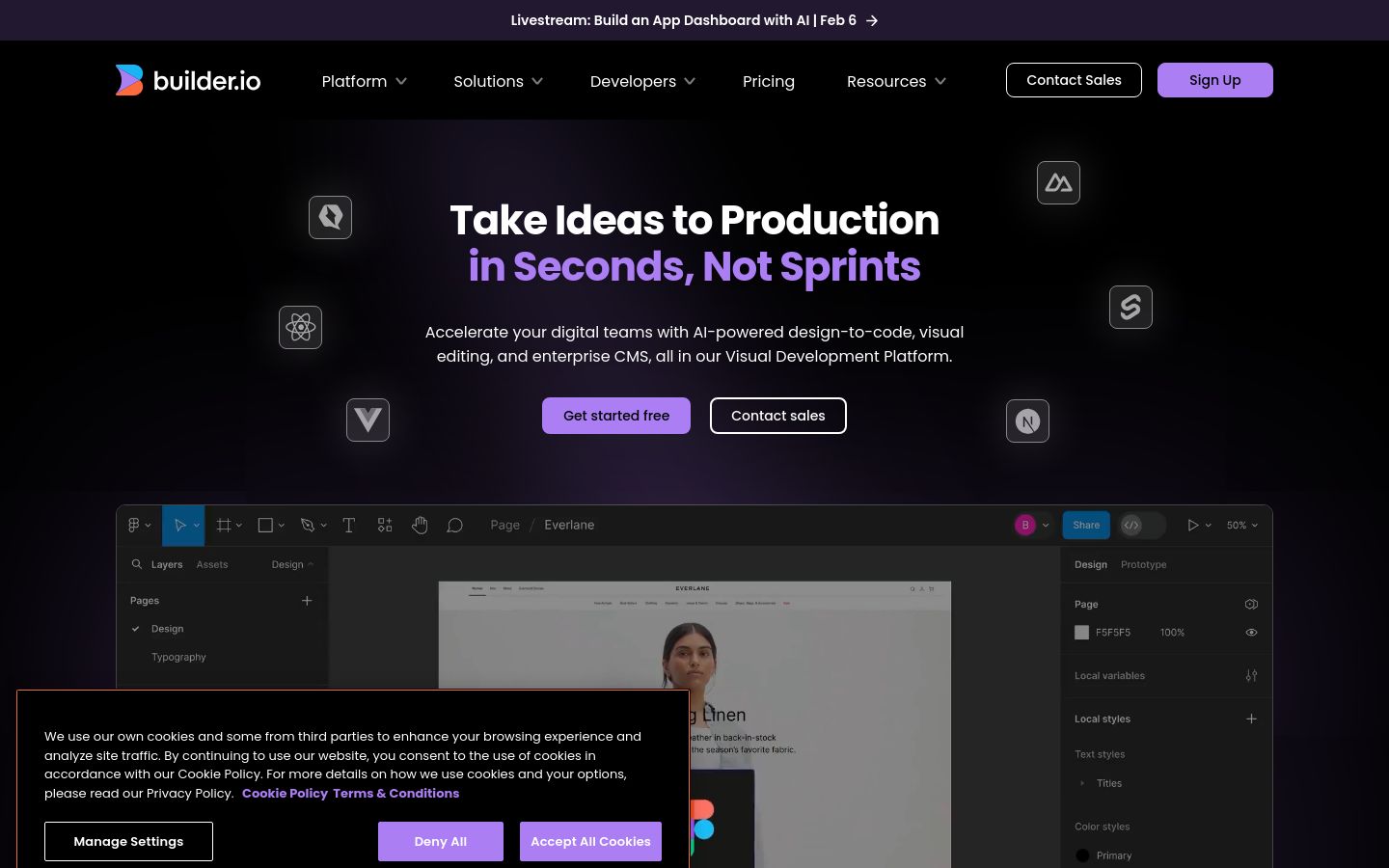 Builder.io screenshot
