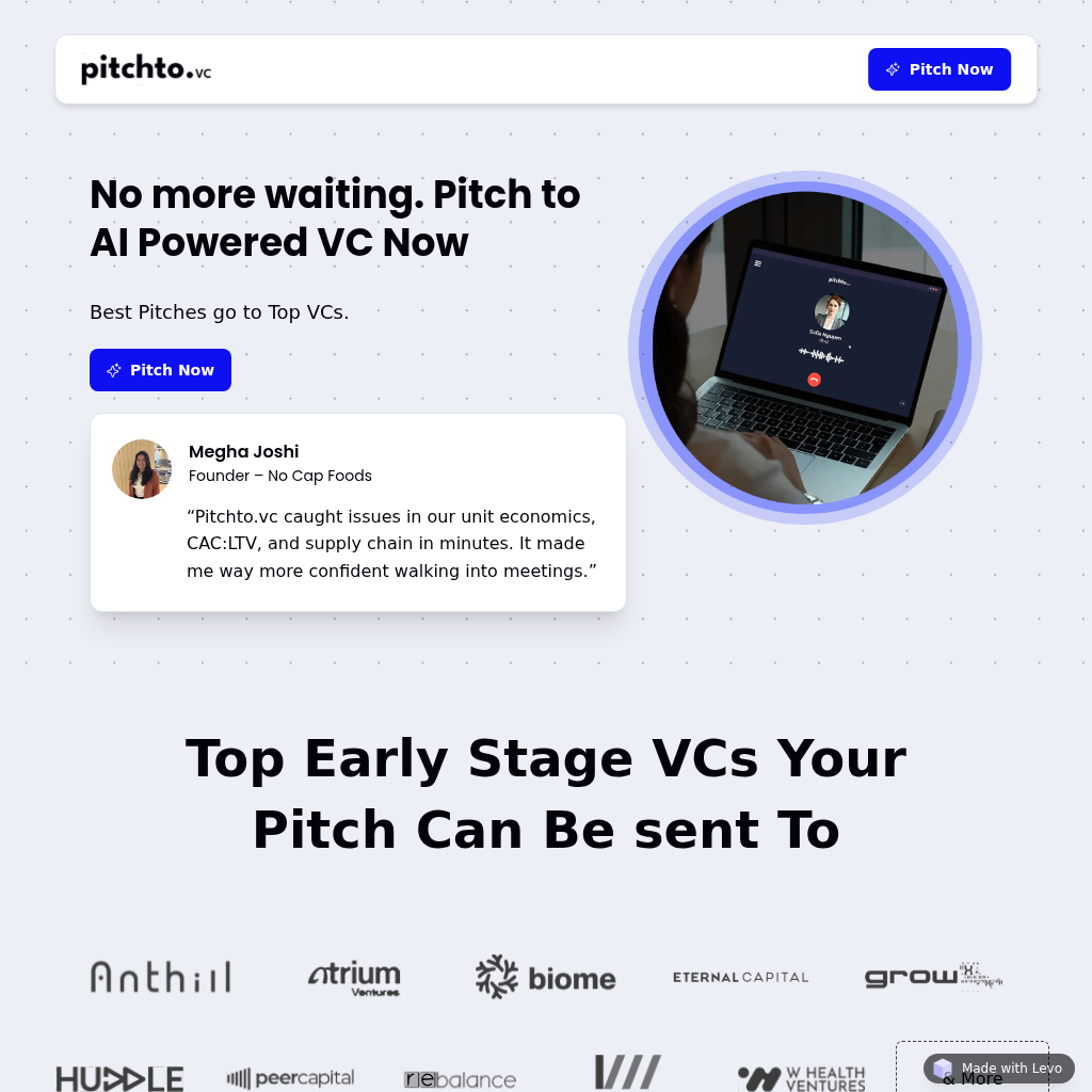 Pitchto.vc screenshot