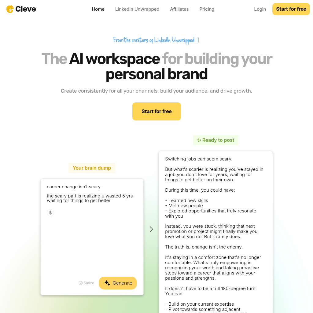 Cleve AI screenshot