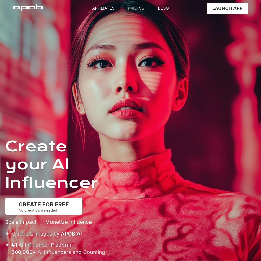 APOB AI Influencer Generator screenshot