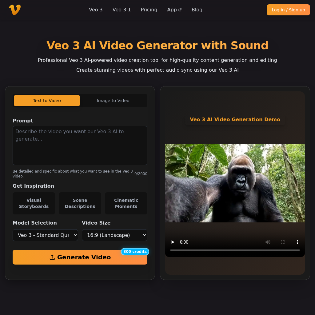 Veo 3 AI Video Generator screenshot