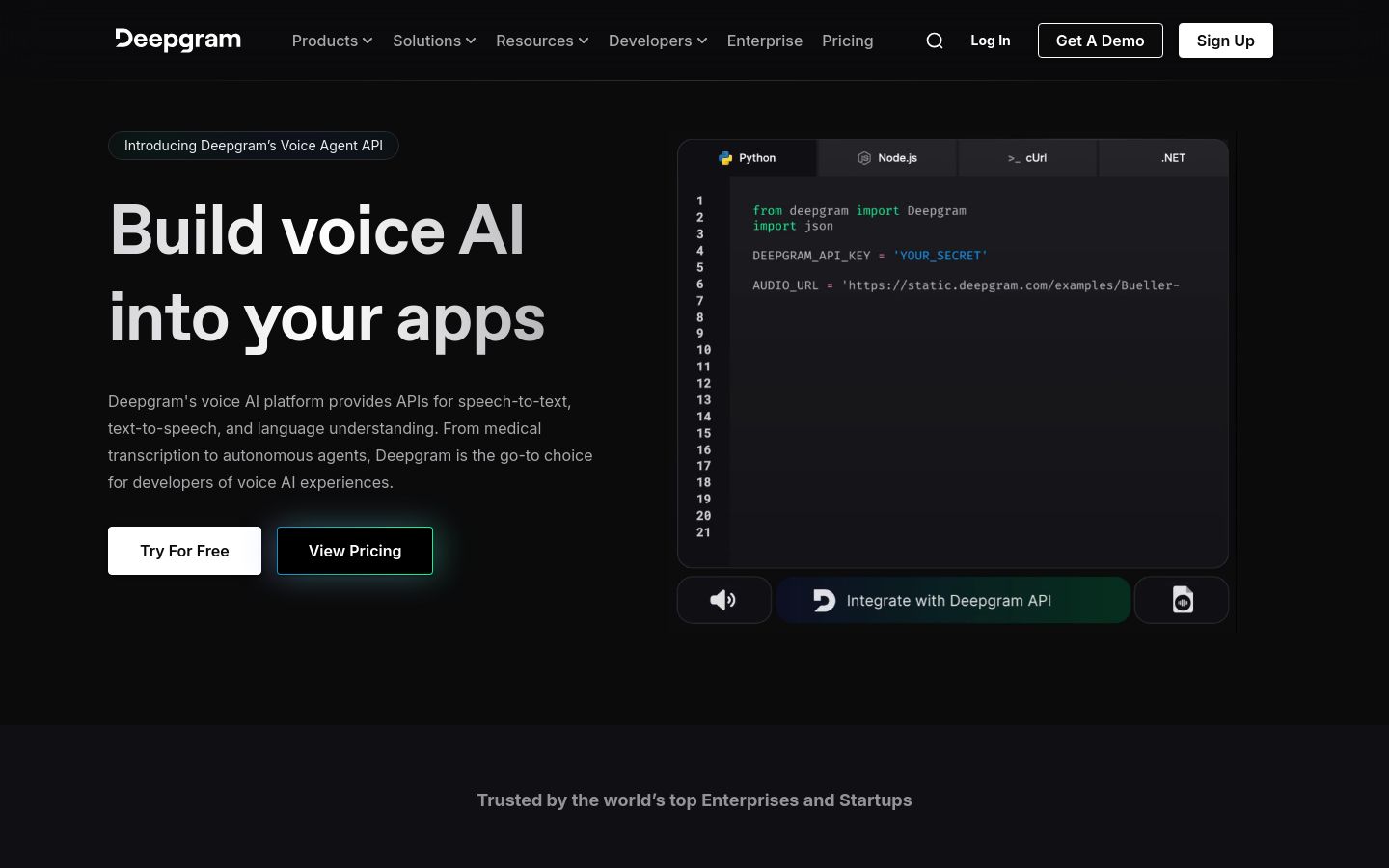 Deepgram screenshot