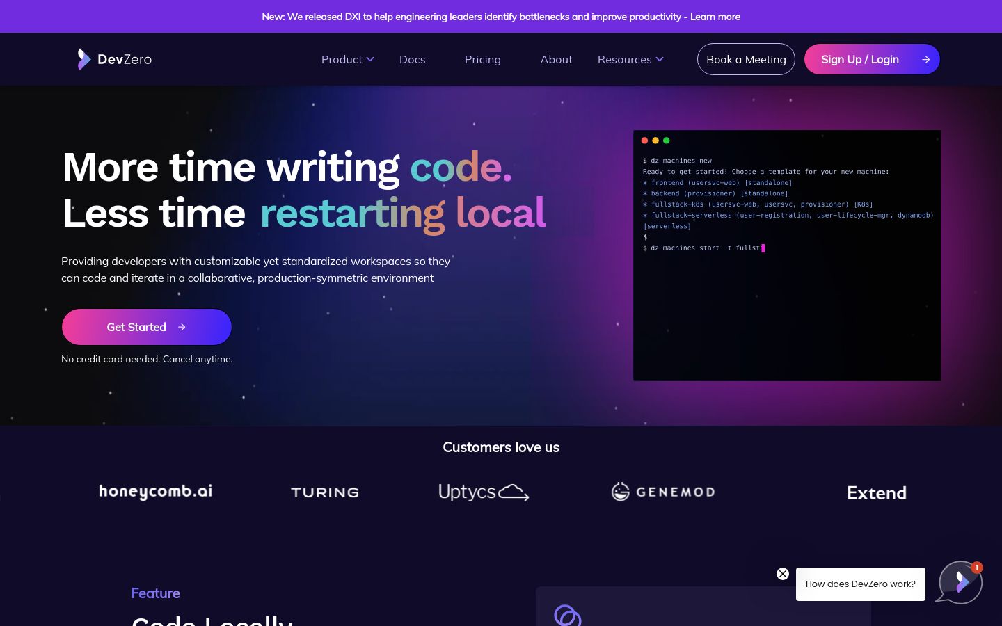 DevZero screenshot