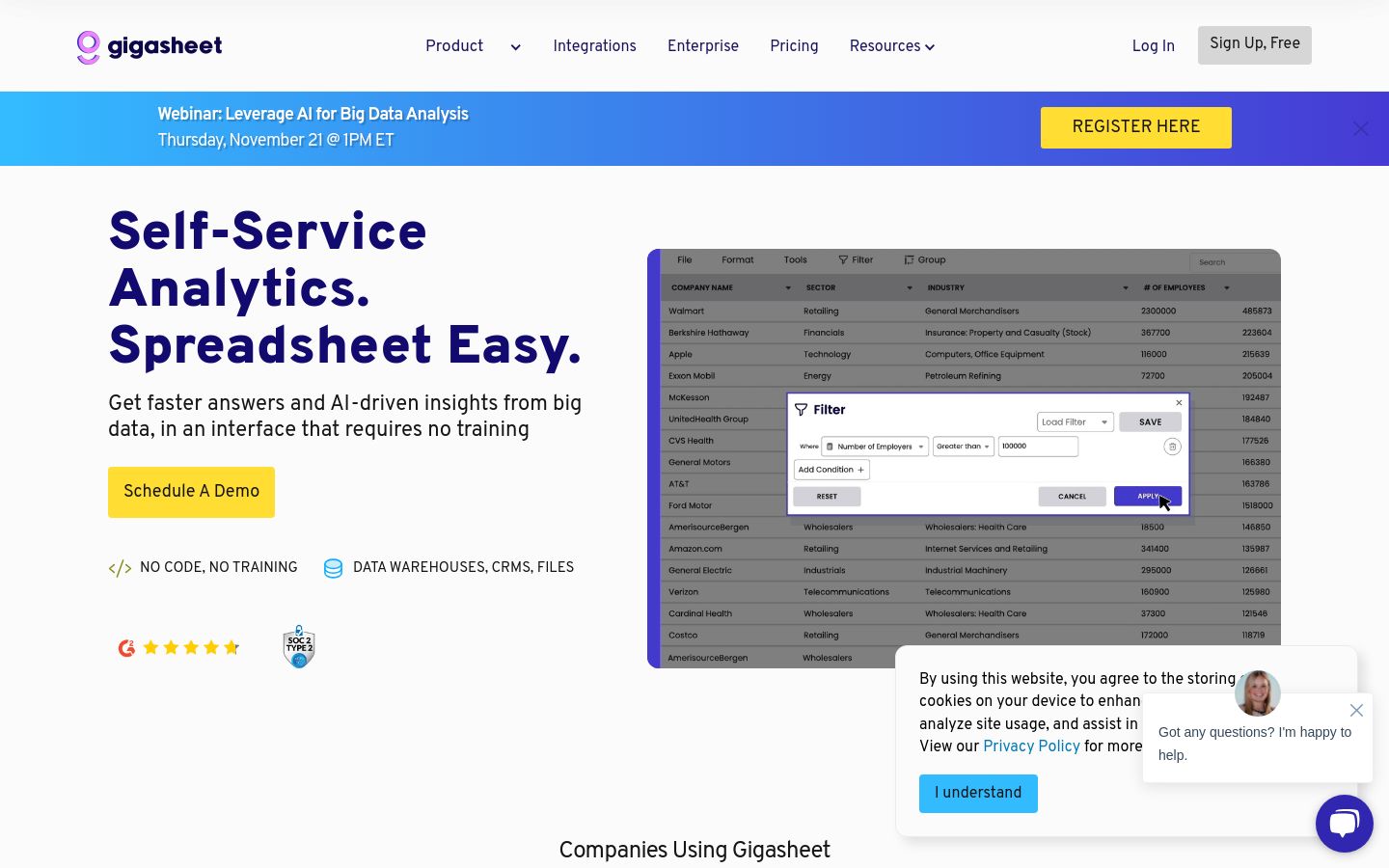 Gigasheet screenshot