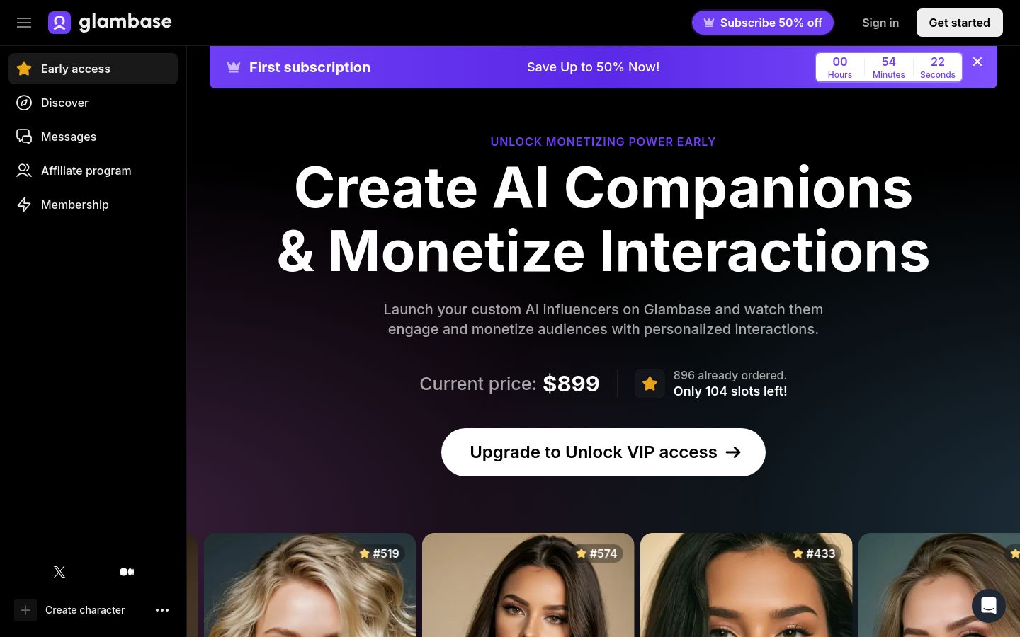 Glambase screenshot