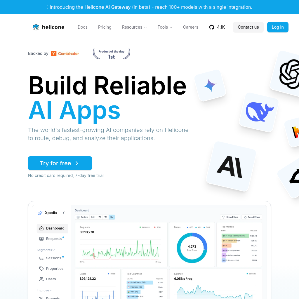 Helicone screenshot