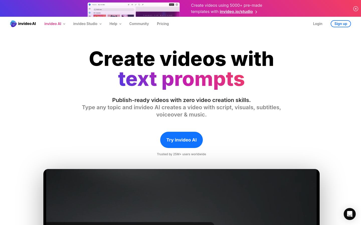 Invideo AI screenshot