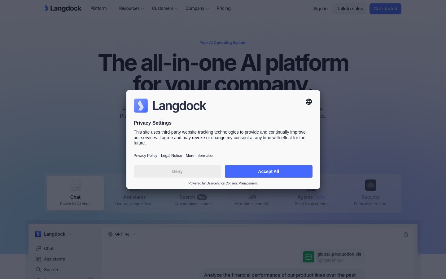 Langdock screenshot
