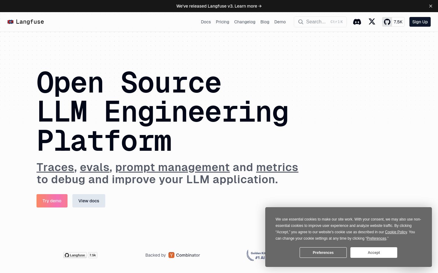 Langfuse screenshot