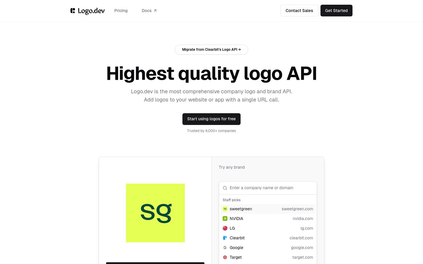 Logo.dev screenshot
