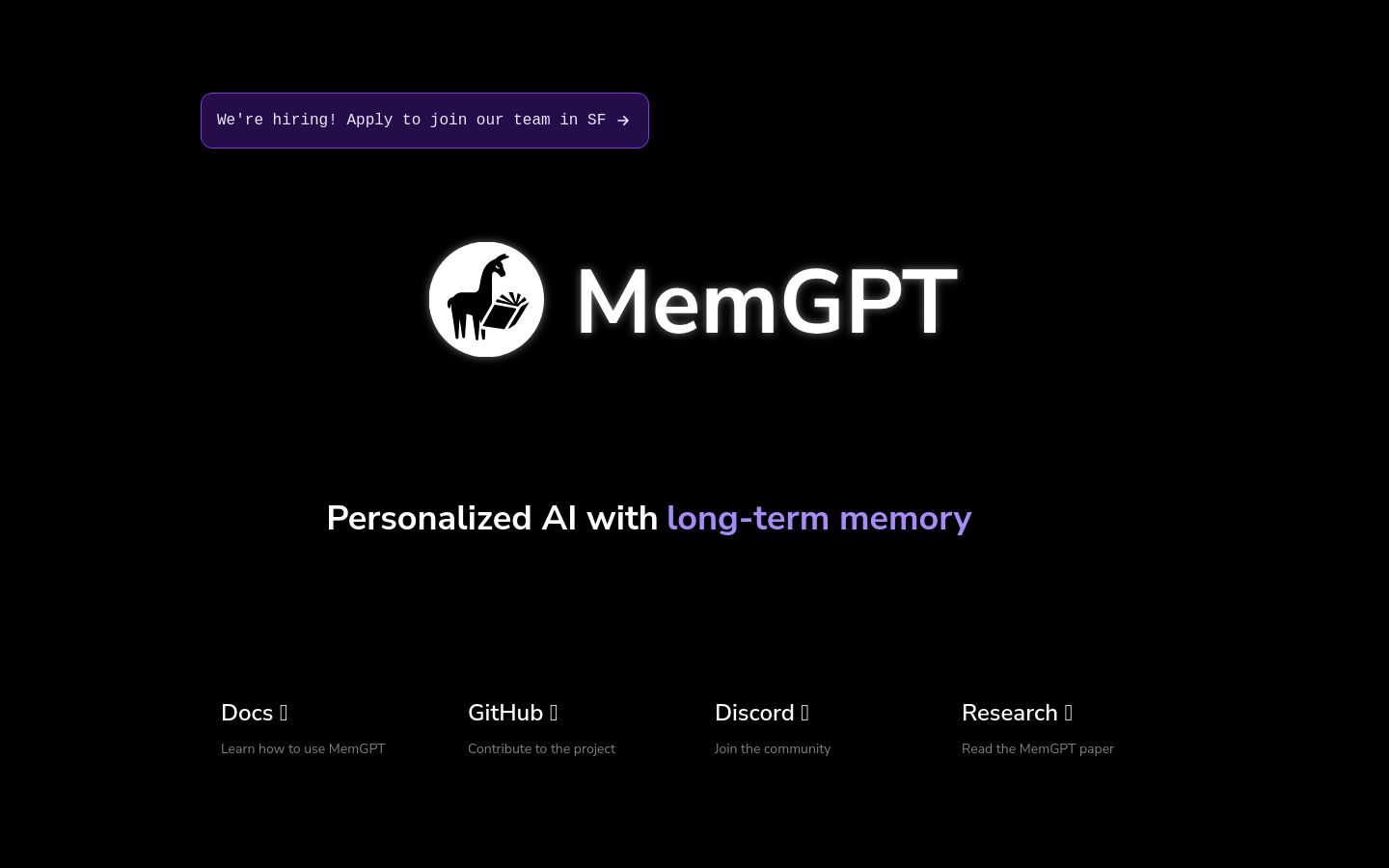 MemGPT screenshot
