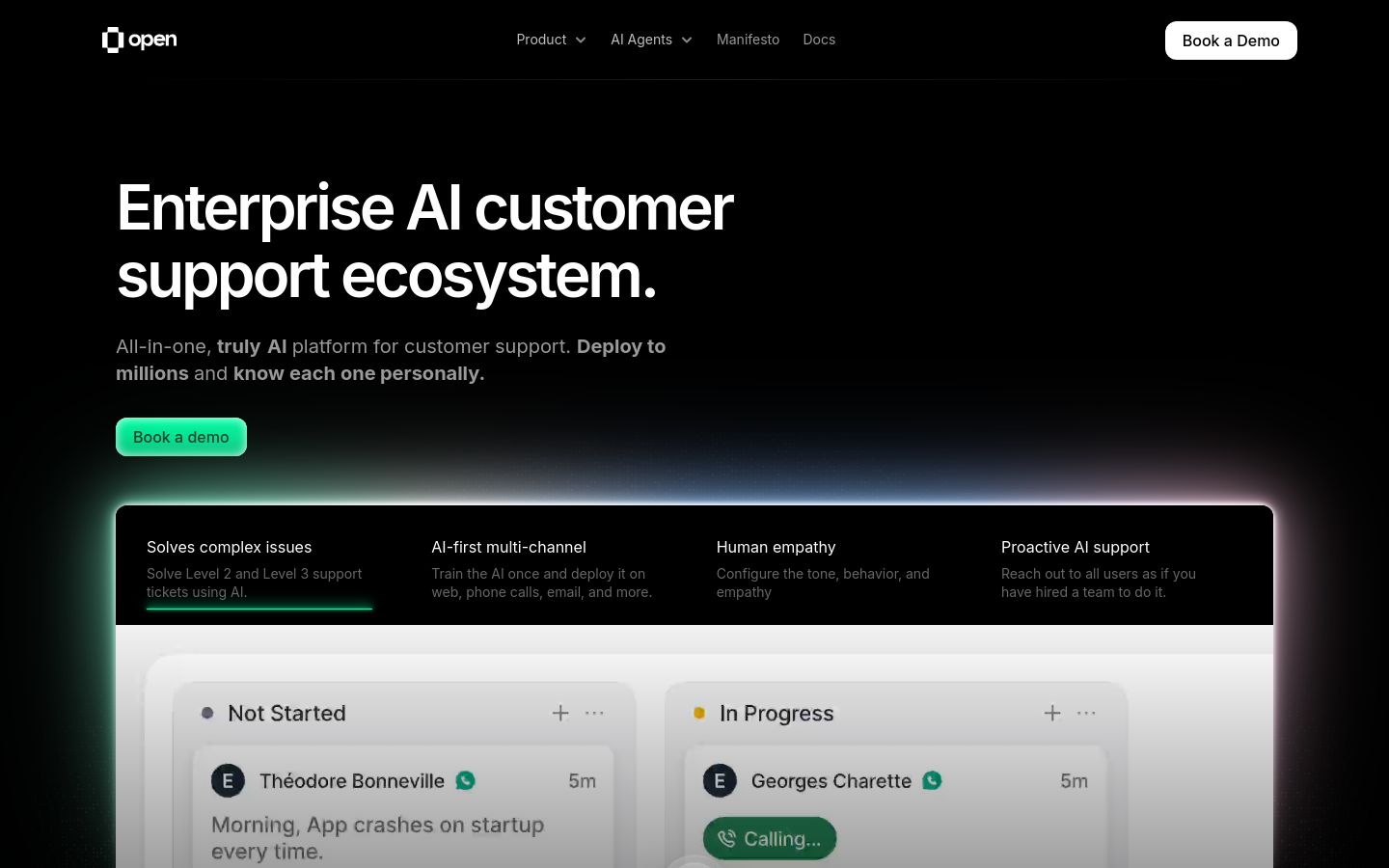 Open - Enterprise AI Customer Support screenshot