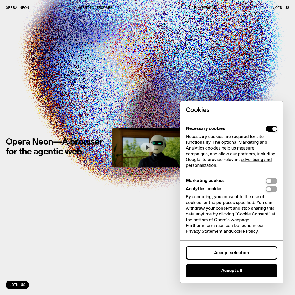 Opera Neon screenshot