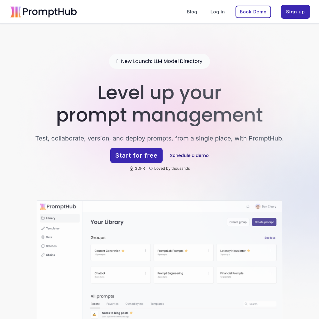 PromptHub screenshot