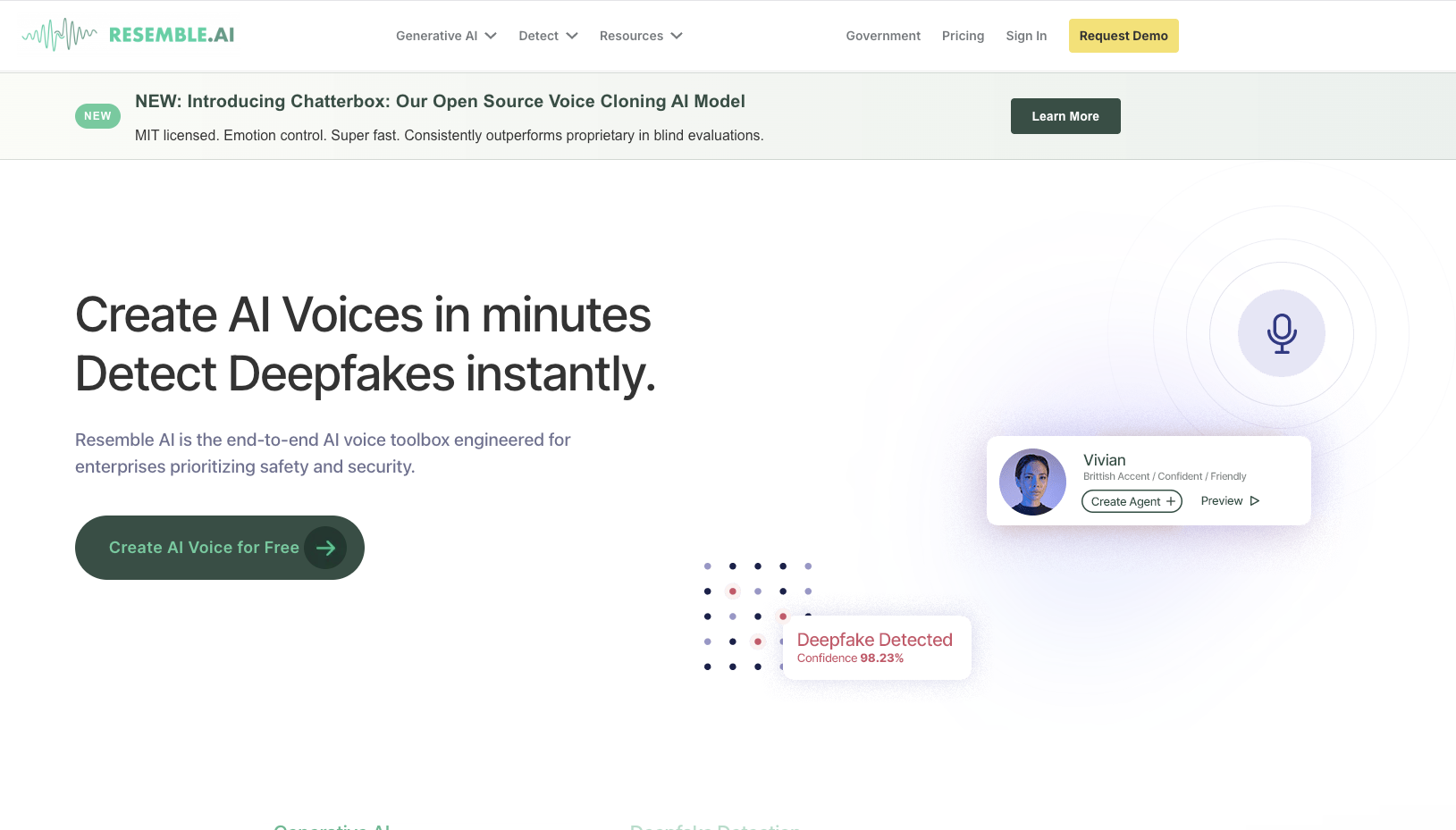 Resemble AI screenshot
