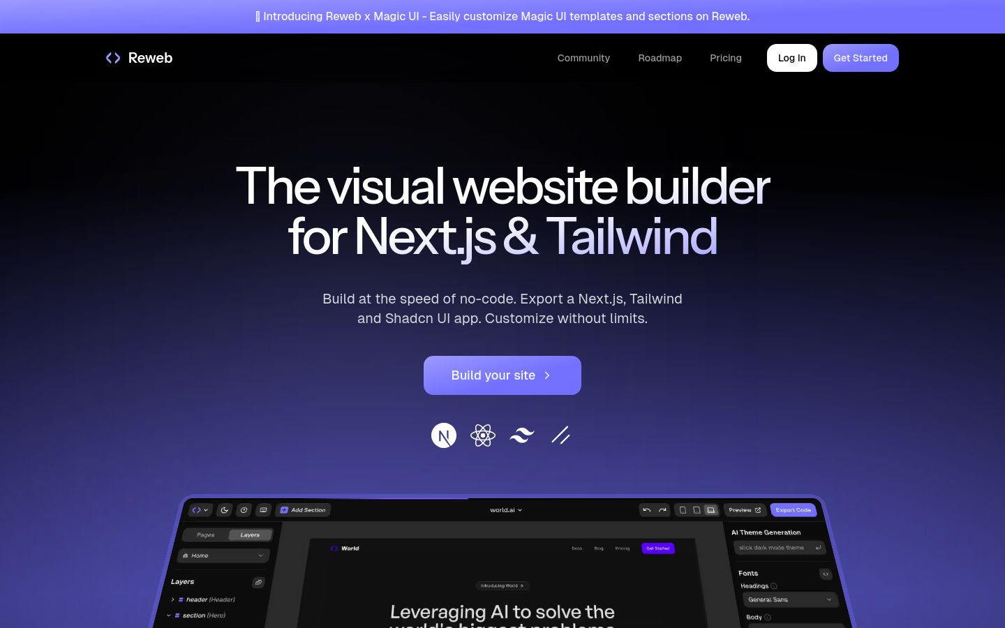 Reweb screenshot