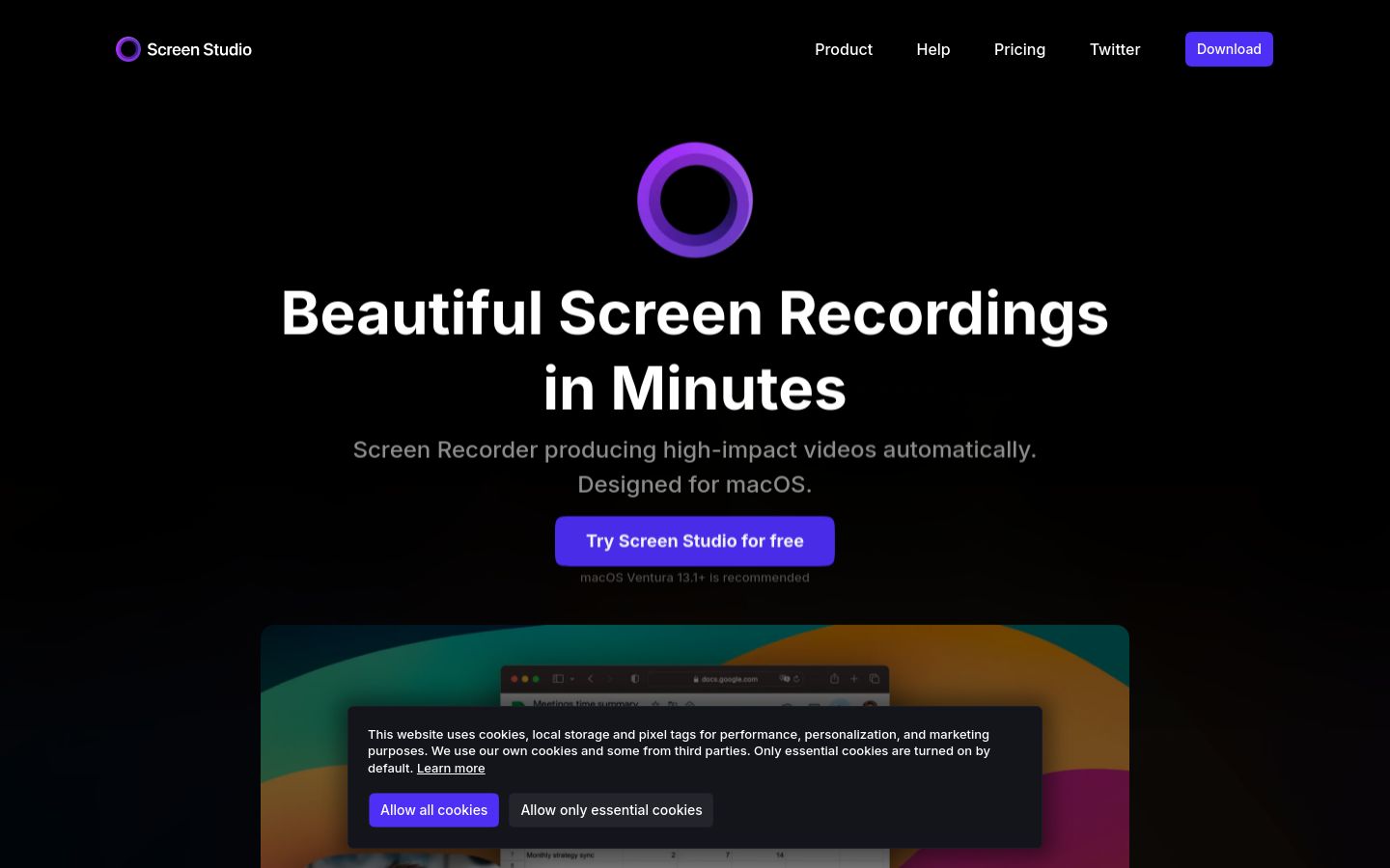 Screen Studio screenshot