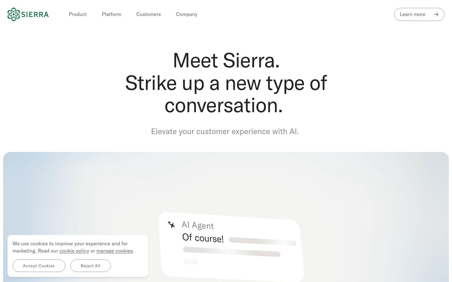 Sierra - The Conversational AI Platform screenshot