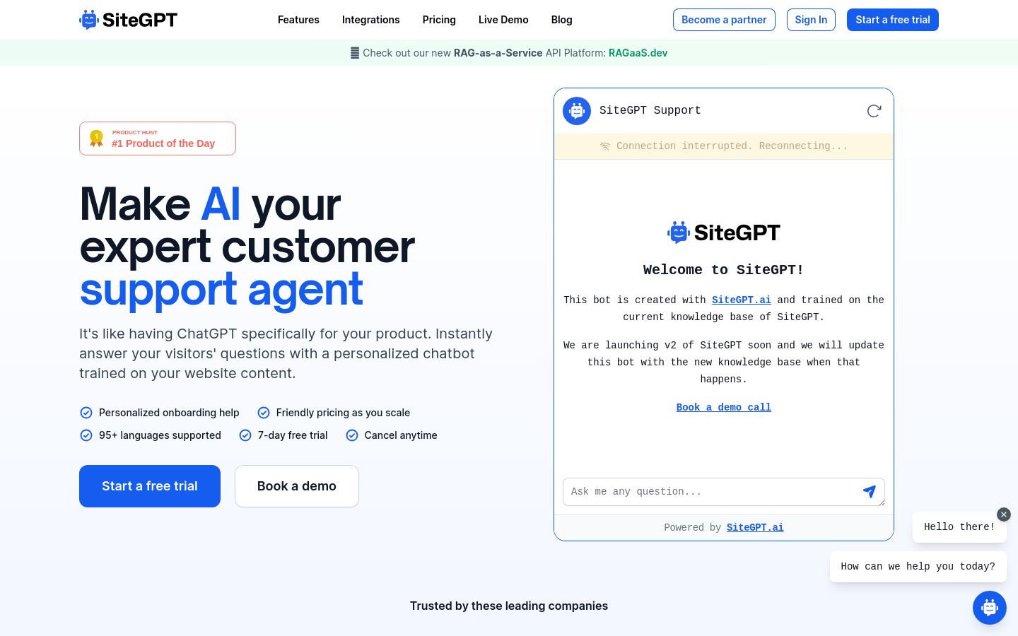 SiteGPT screenshot