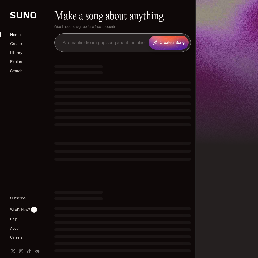Suno screenshot