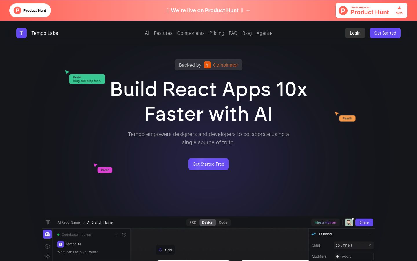 Tempo Labs screenshot