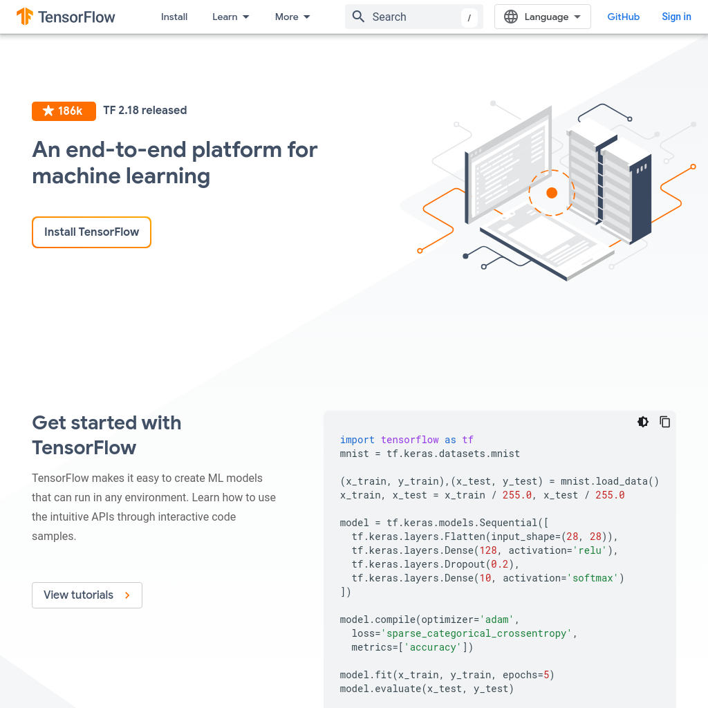 TensorFlow screenshot