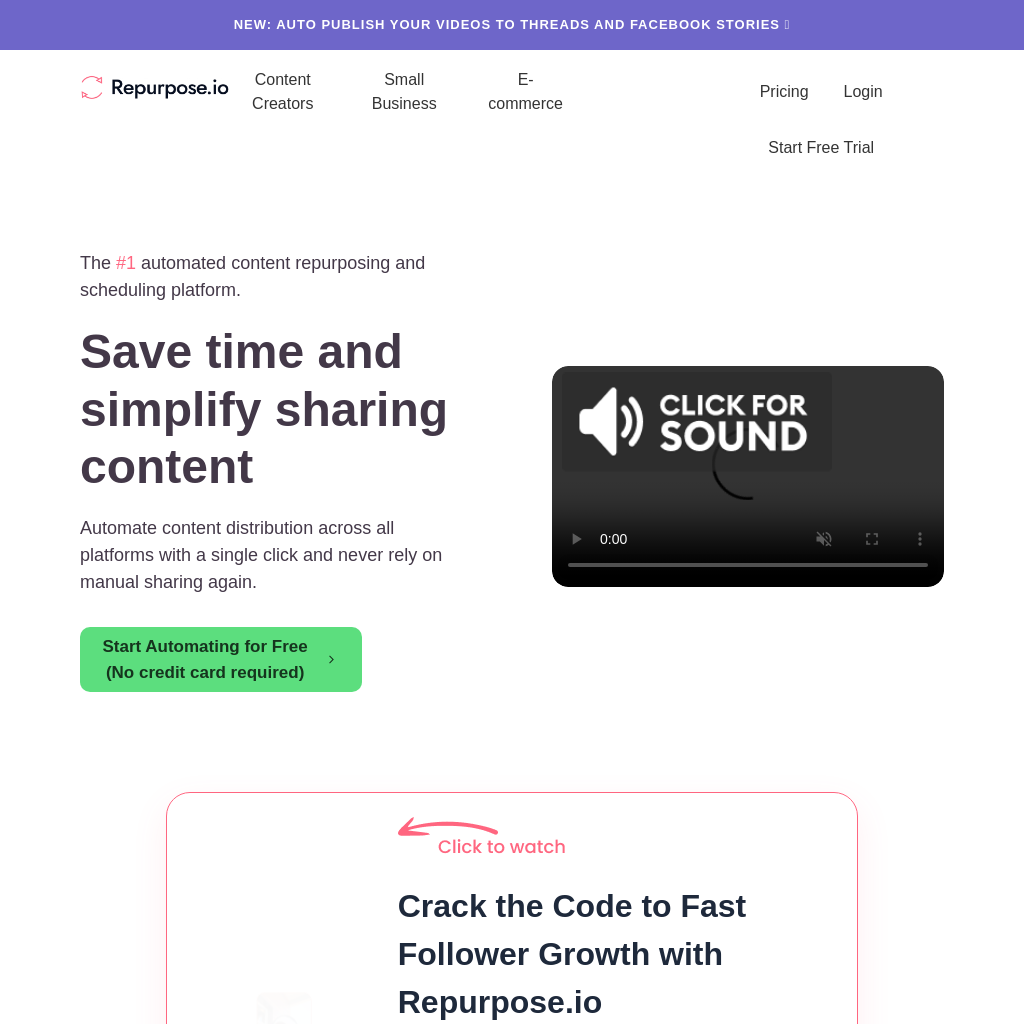Repurpose.io screenshot