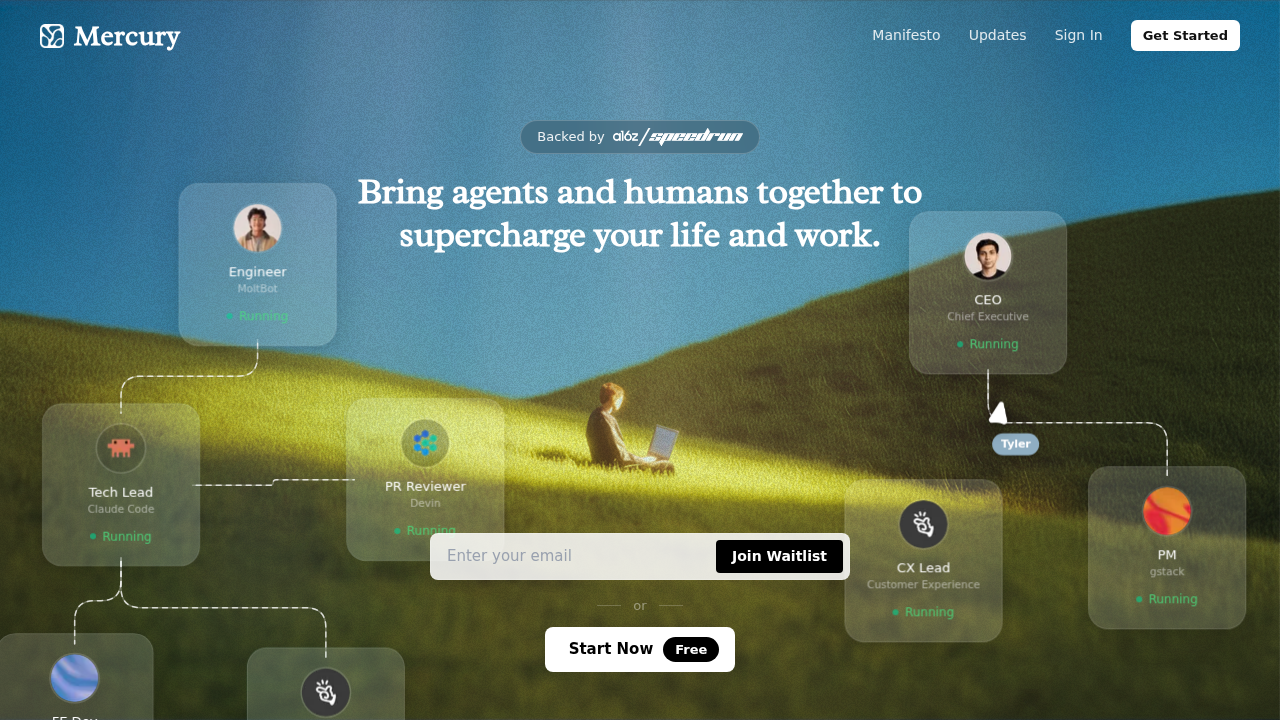 the agentic team company | mercury screenshot
