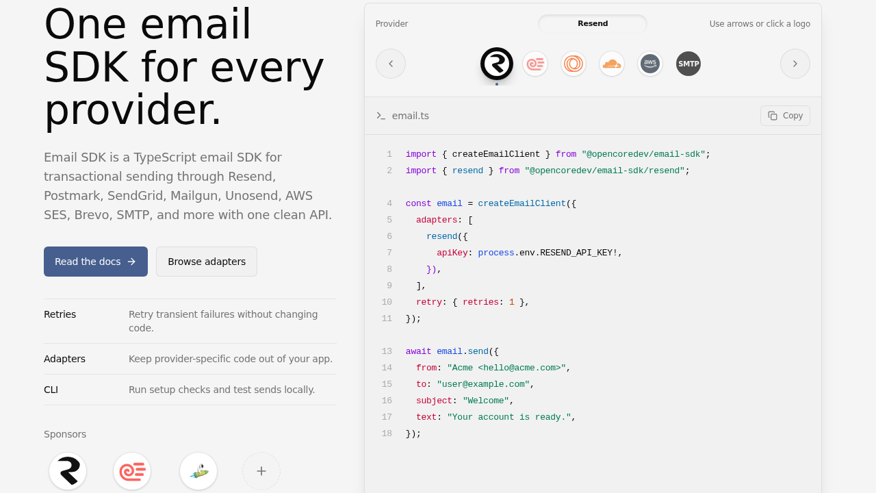 Email SDK screenshot
