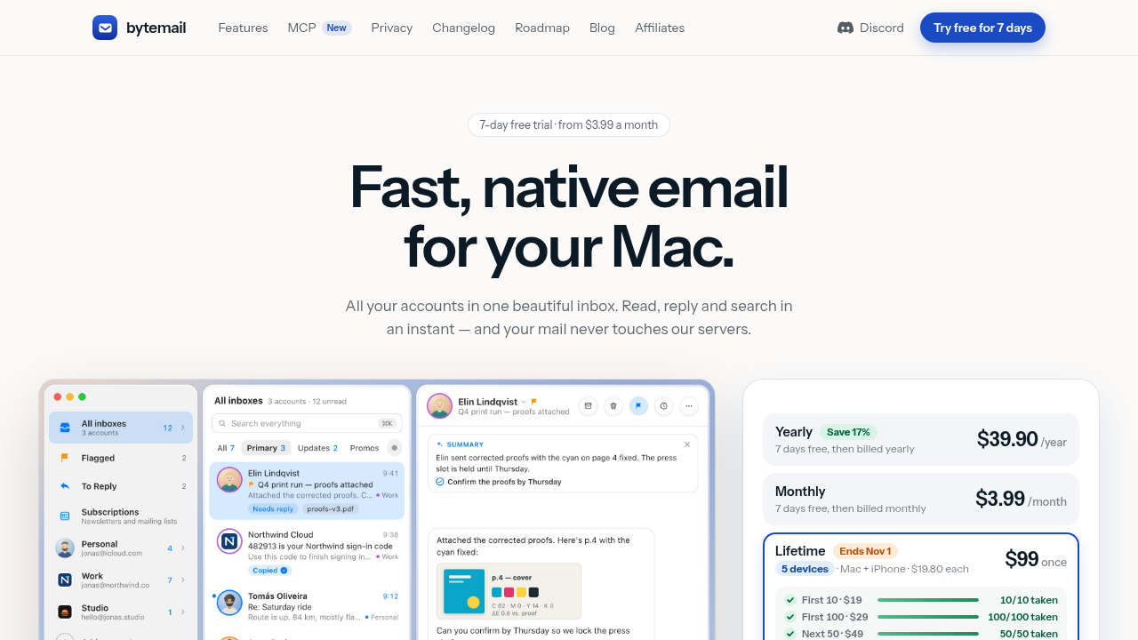 bytemail screenshot