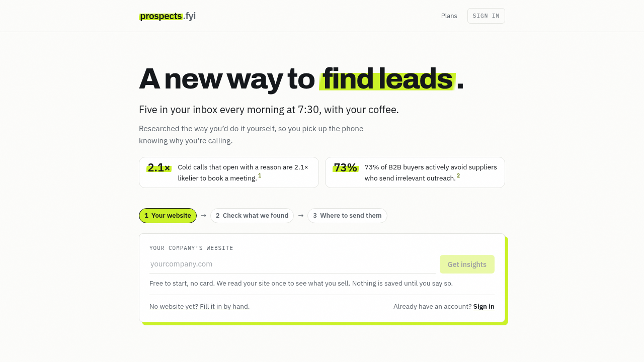 prospects.fyi screenshot