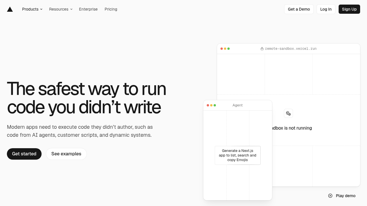 Vercel Sandbox screenshot