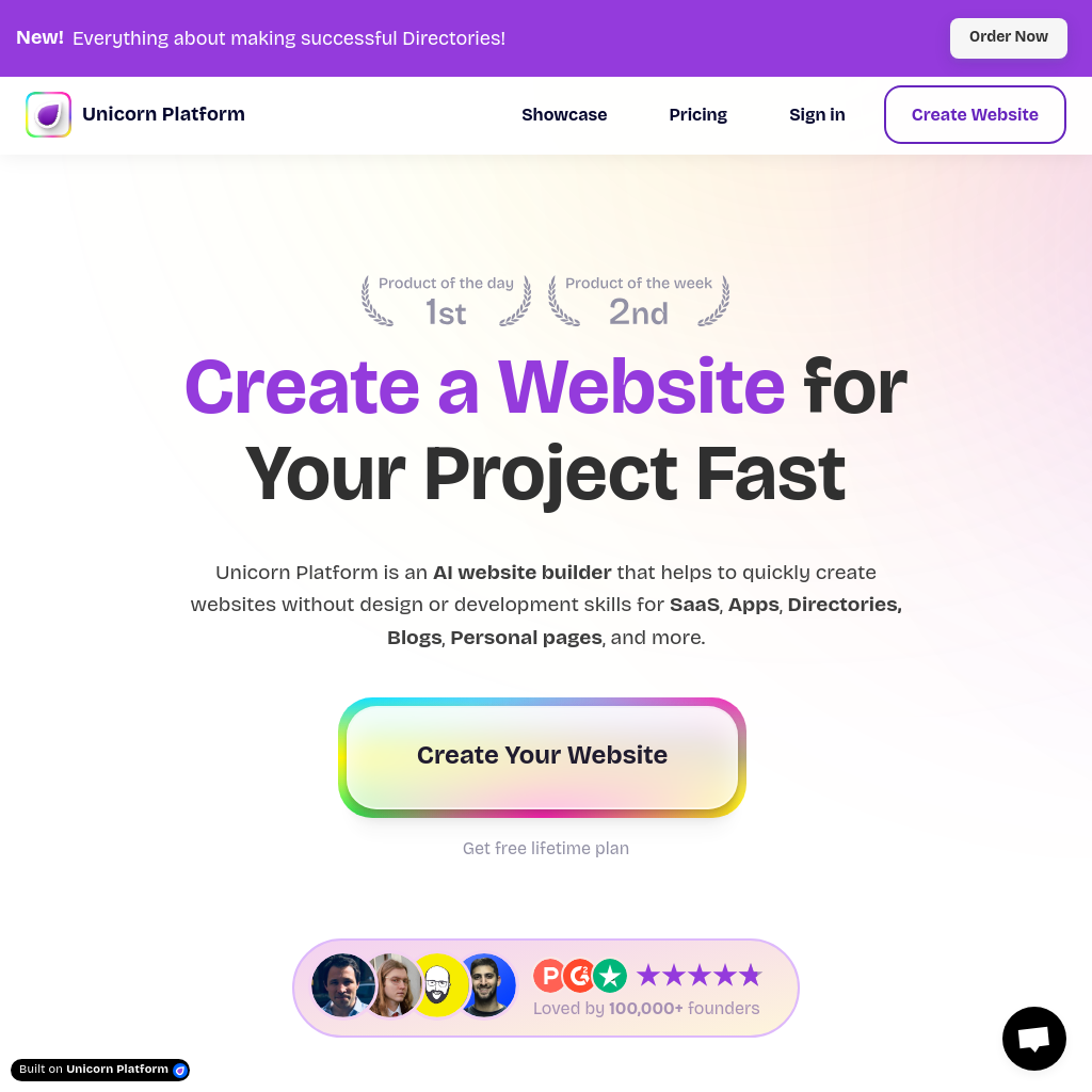 Unicorn Platform screenshot