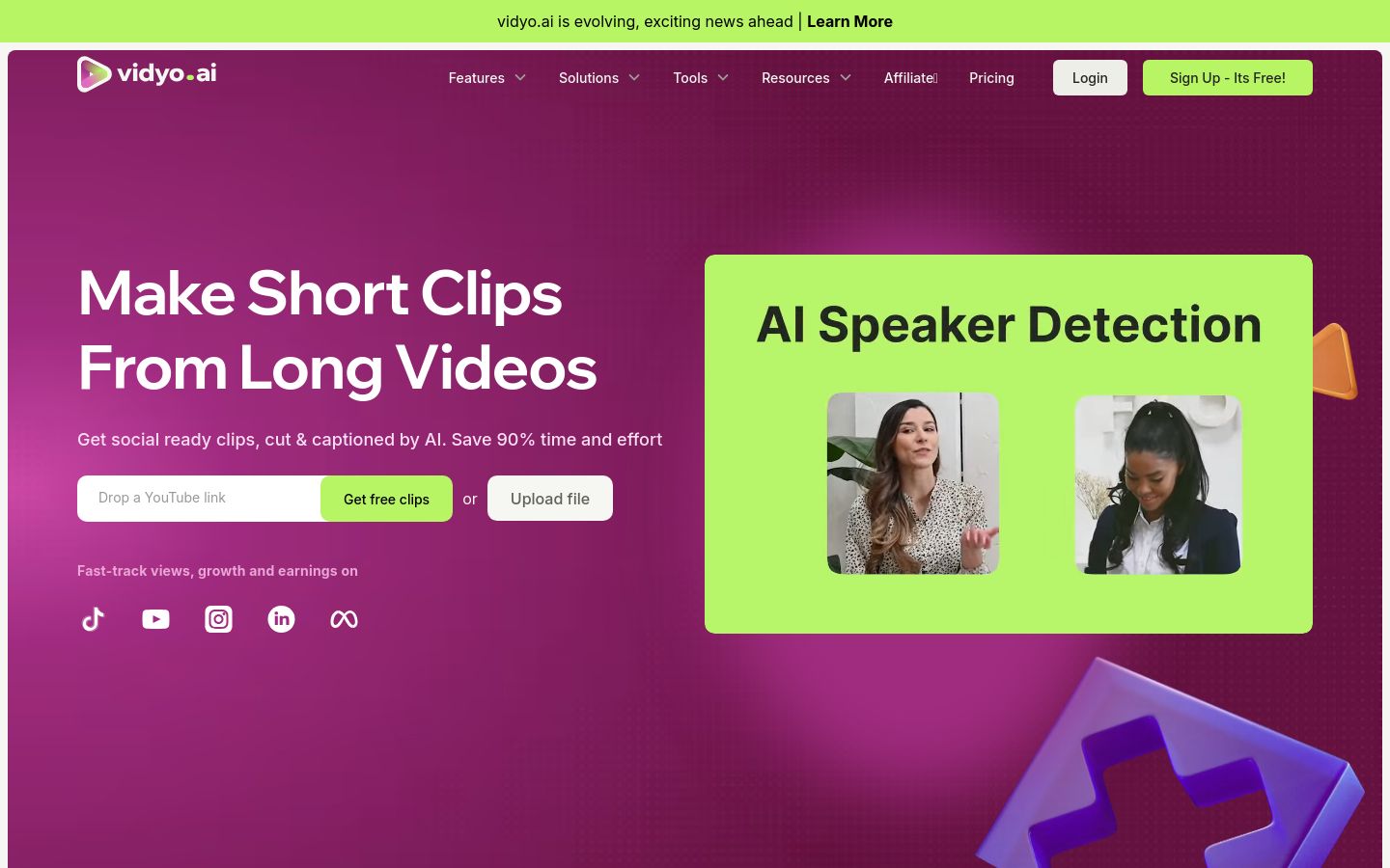 Vidyo.ai screenshot