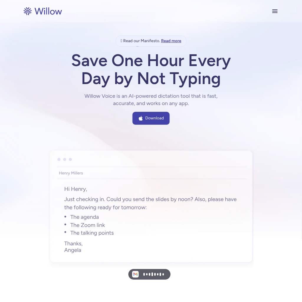 Willow Voice screenshot