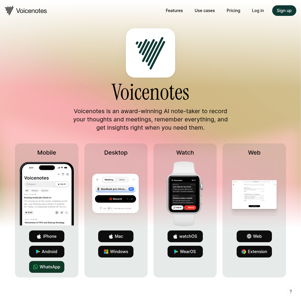 Voicenotes screenshot