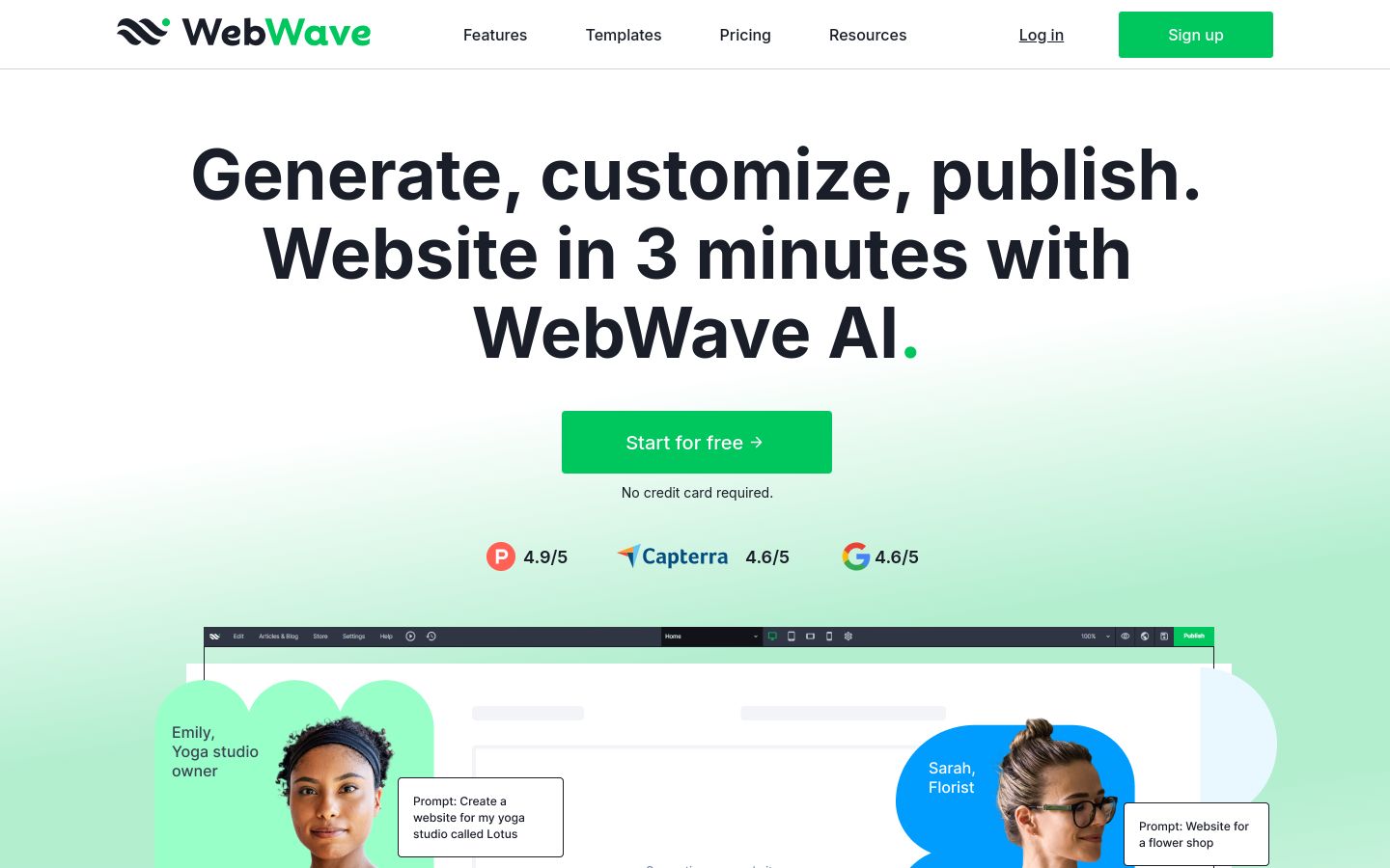 WebWave Website Builder screenshot